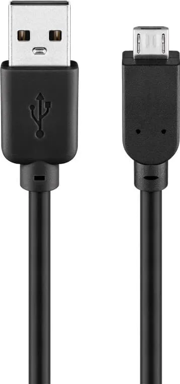 goobay - USB-kabel - USB typ B (P) till USB (P) - USB 2.0 - 5 m - 90° anslutning - svart