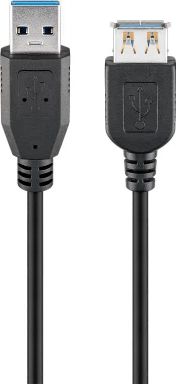 USB-A-förlängningskabel, 5 m, svart