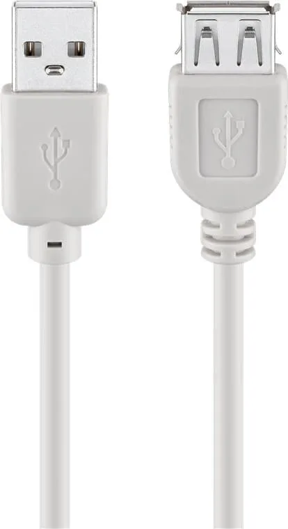 USB-A-förlängningskabel, 0,6 m, grå