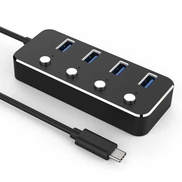 Nördic powered 4-ports hubb USB-C 3.0 5Gbps