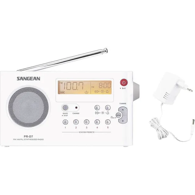 Sangean PR-D7 Väskradio FM, AM Vit