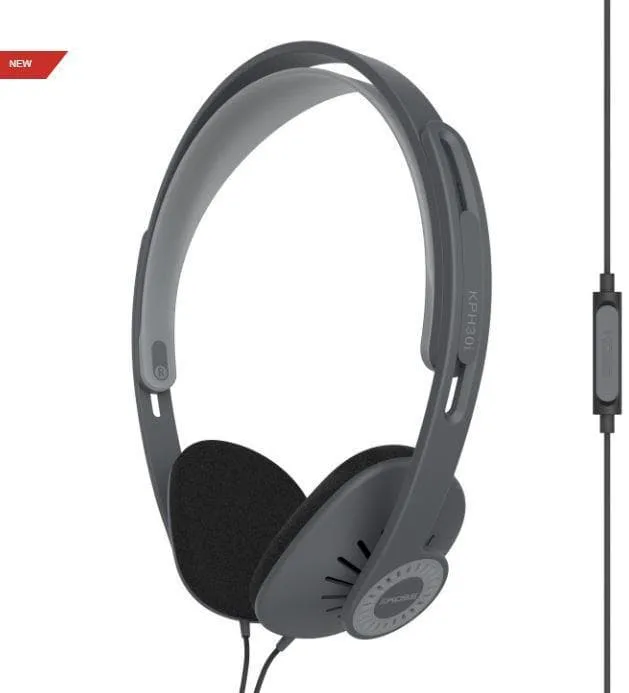 Hörlurar med sladd och mikrofon, On Ear öppna hörlurar, Jack 3.5 mm KOSS KPH30iK svart