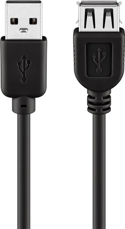 USB 2.0 höghastighetsförlängningskabel, svart