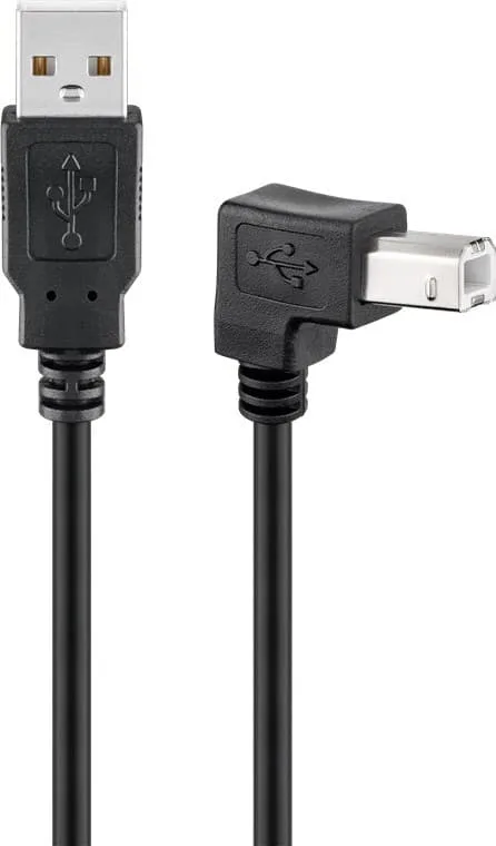 Goobay USB 2.0 höghastighetskabel, 90°, svart