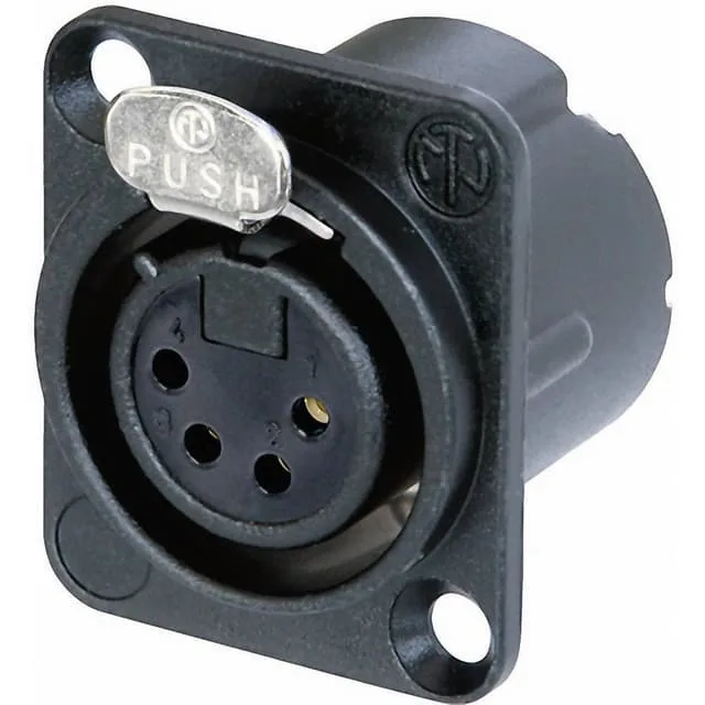 Neutrik NC4FD-LX-B XLR-kontakter Flänsanslutning rak