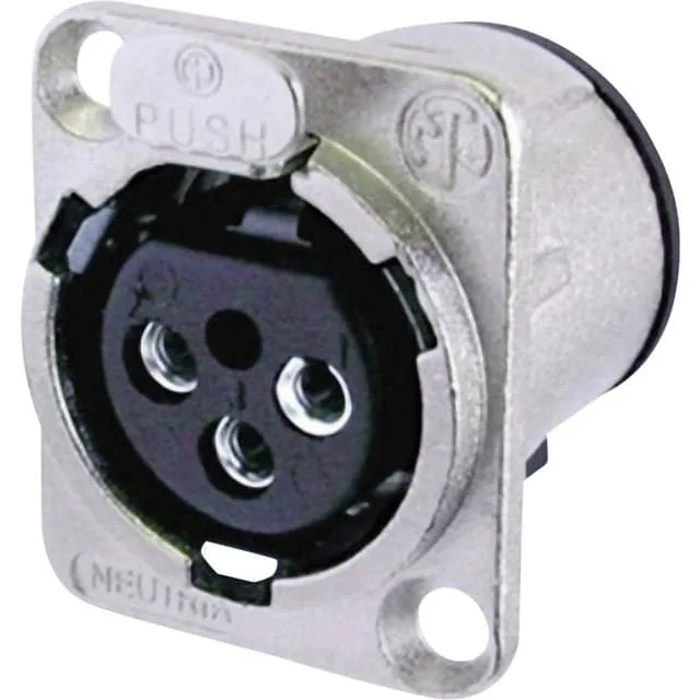 Neutrik NC3FD-V XLR-kontakter Flänsanslutning rak