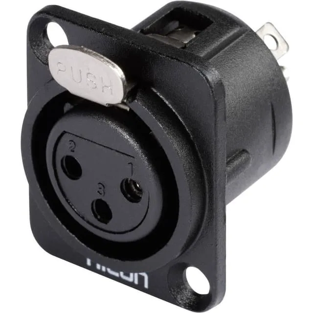 Hicon HI-X3DF-M XLR-kontakter Flänsanslutning