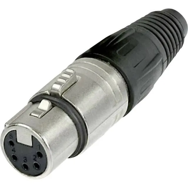 Neutrik NTR-NC5FX, XLR, Svart, Silver, mässing, Nickel, Polyamid, Polyoximetylen (POM), Polyuretan, Zink stål, UL, UL 94 HB, IEC 61076-2-103, IP 40,I