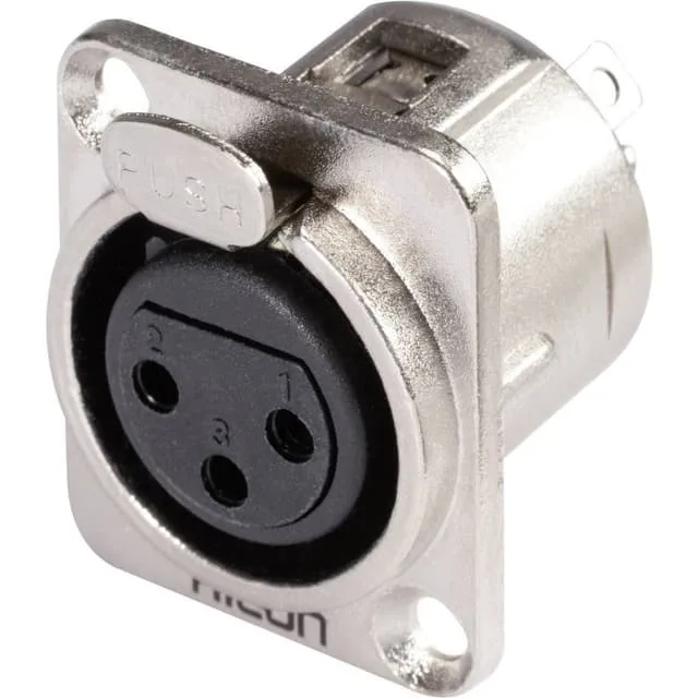 Hicon HI-X3DF-G XLR-kontakter Flänsanslutning