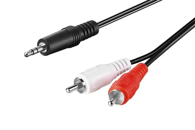 Ljudadapterkabel AUX, 3,5 mm jack till stereo RCA plug