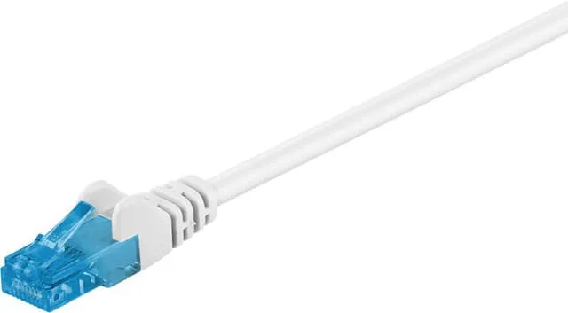 Goobay Patchkabel CAT 6A, U/UTP, vit kopparledare (CU), halogenfri kabelhölje (LSZH), 10 m