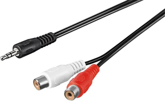 Adapter för ljudkabel 3,5 mm, plugg till stereo RCA-uttag