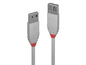Lindy 36712 USB-kablar USB 2.0 1 m USB A Grå