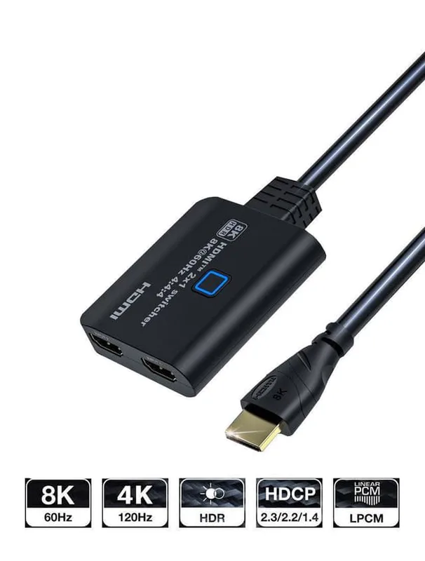 NÖRDIC HDMI 2.1 switch 2 till 1 8K60Hz
