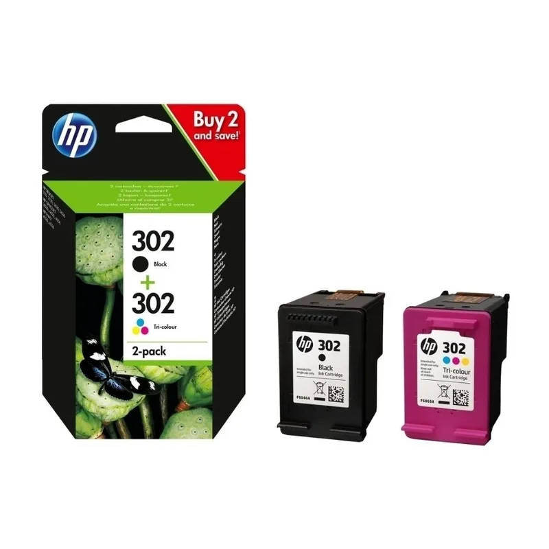 Hewlett-Packard HP 302 trefärg/svart bläck combo