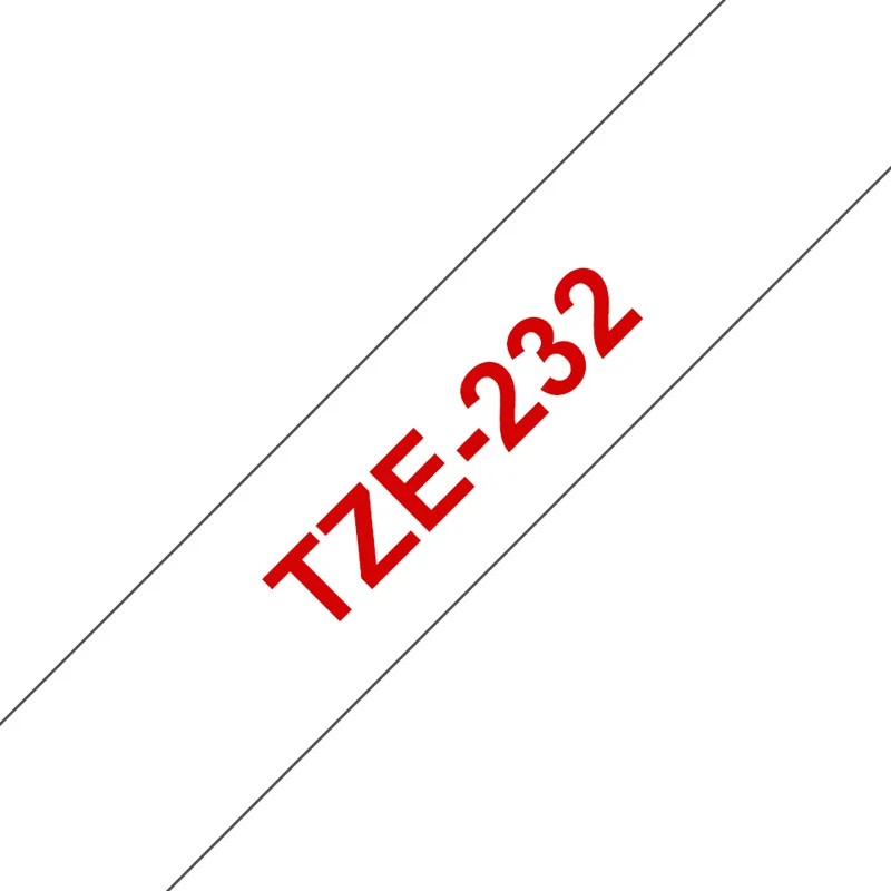 Brother Tape TZE-232 12mm Röd på Vit