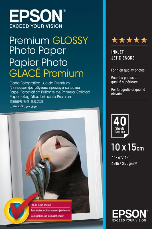 Epson Premium Glossy fotopapper A6 (40 ark)