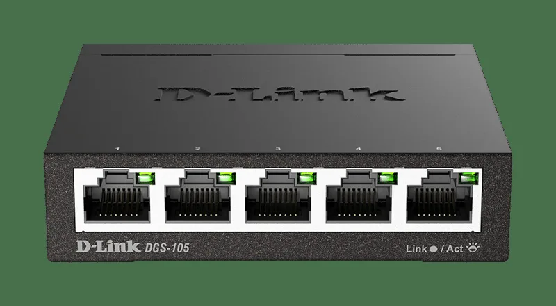 D-Link 5-port 10/100/1000 Gigabit Metal Housing Desktop Switch (DGS-105)