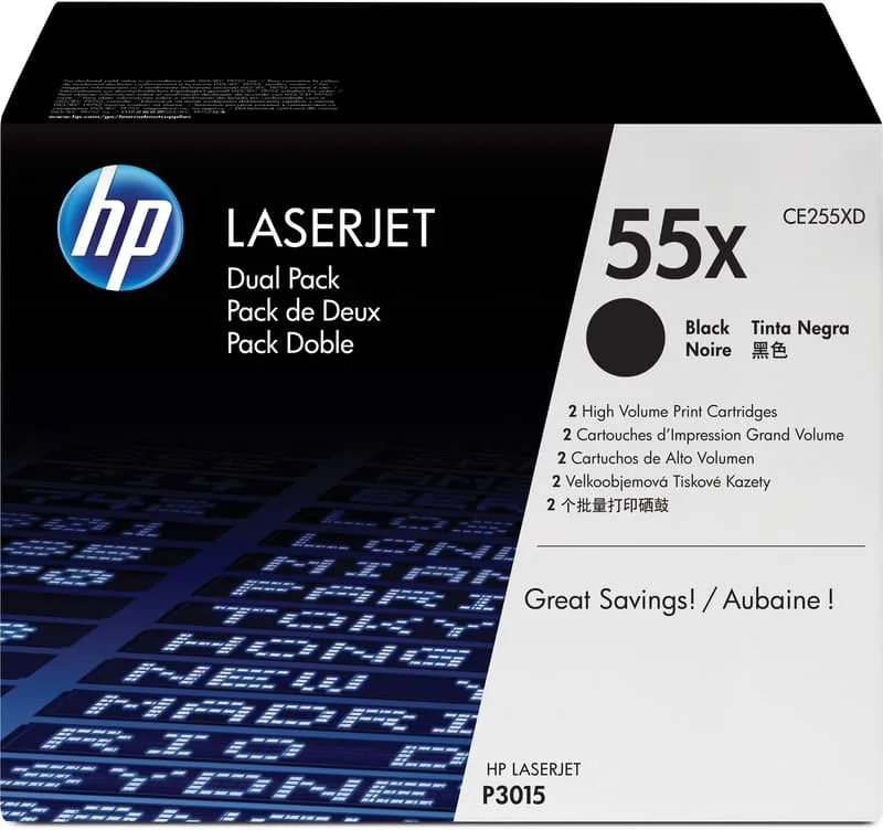 Toner Svart 55X 12.5K - CE255XD 2-Pack