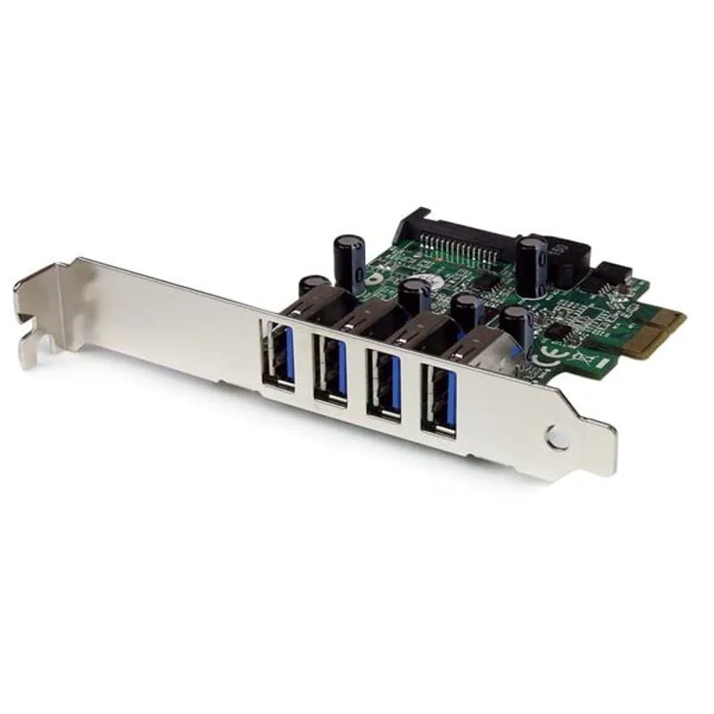 4 Port PCI Express PCIe SuperSpeed USB 3.0 Controller Card Adapter with SATA Power