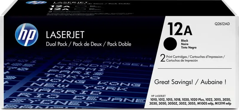 HP 12A - 2-pack - svart - original - LaserJet