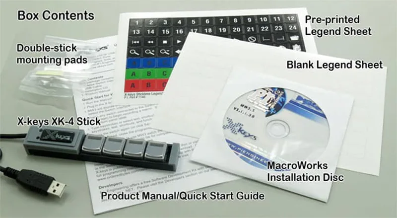 Xkeys Xk4 USB Stick Keys With 4 Programmable Keys