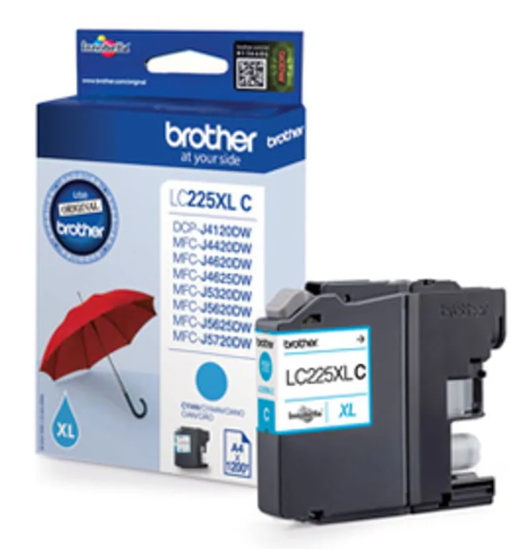 Brother Bläck Cyan LC225XLC