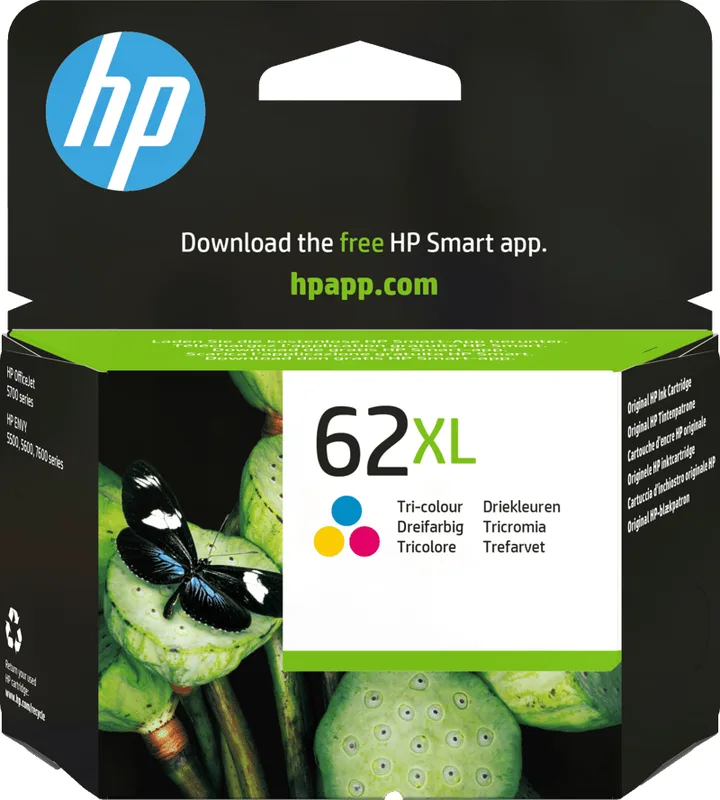 HP 62XL - färg (cyan, magenta, gul) - original
