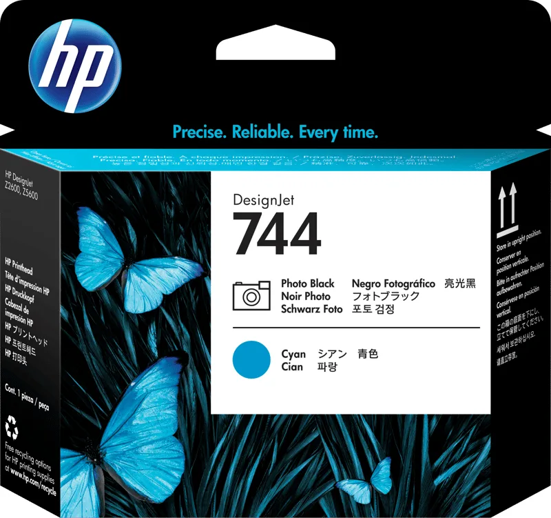 HP 744 - foto-svart, cyan