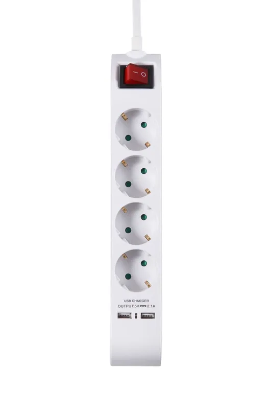 Power Strip 4X Socket 2xUSB 2.1 mAh 3m