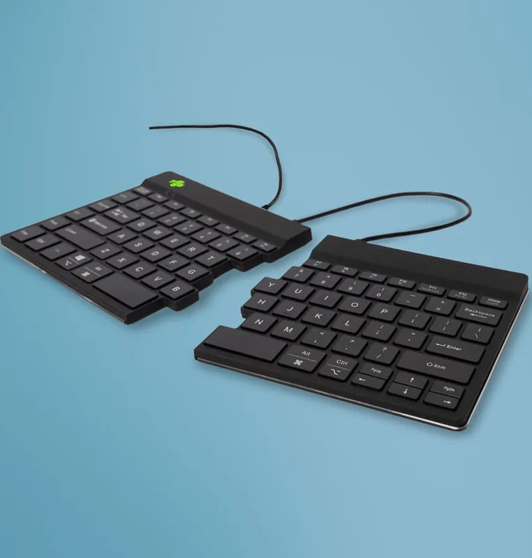 R-Go Split Ergonomiskt Tangentbord, QWERTY (US), svart, trådbunden