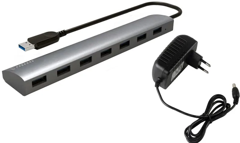 Prokord USB-hubb 7-Portars med Strömförsörjning