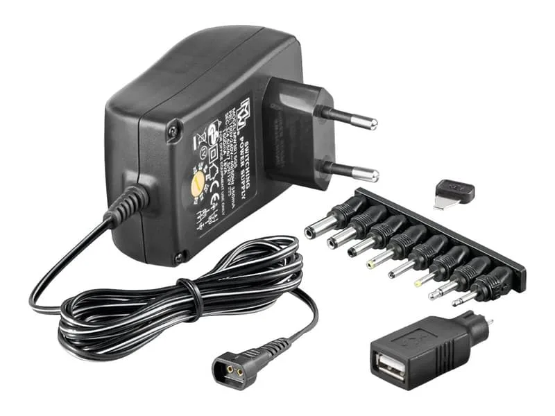 Universal AC-adapter 230V till 3-12V DC 18W/1,5A