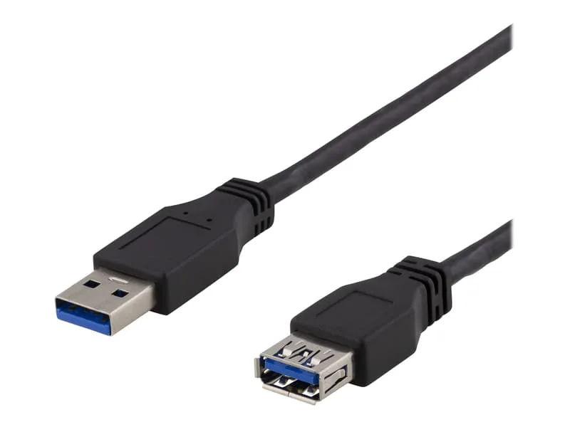 Förlängningskabel Deltaco USB 3.1 Gen1 Typ A ha till Typ A ho, 3 meter