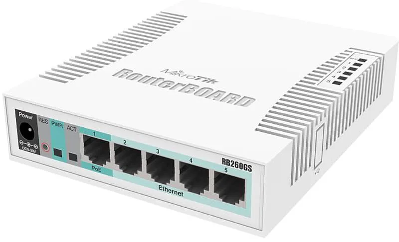 RB260GS 5-portars switch med en SFP