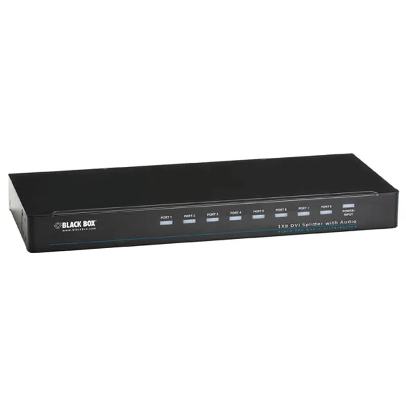 DVI-D Splitter with Audio and HDCP, 1 x 8