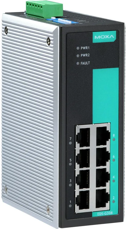 Moxa EDS-G308 Industriell Ohanterad 8-port Switch