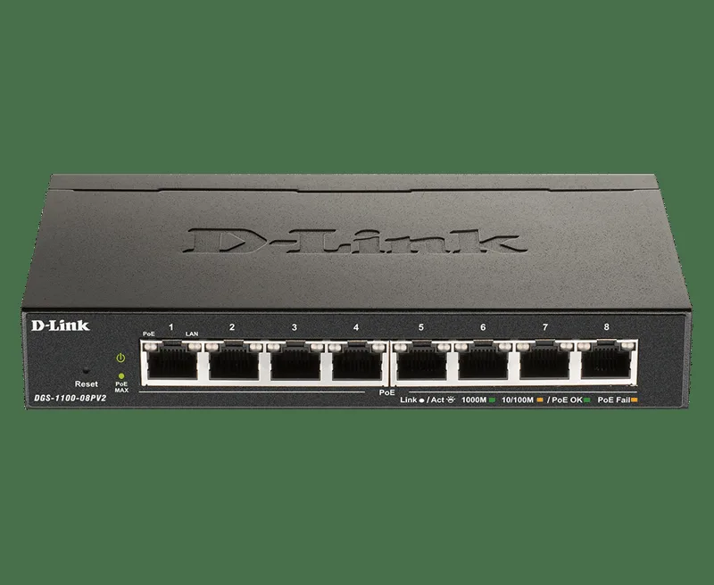 DGS-1100 v2 8-Port Smart PoE Switch 64W