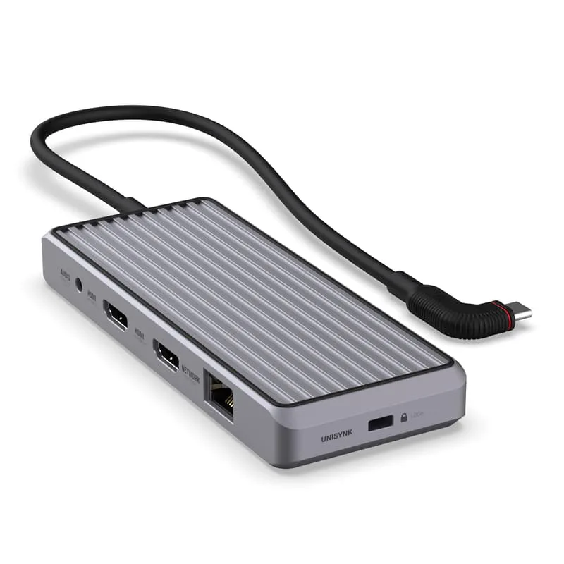 10 Port Dual Screen Hub 4K 100W Grey