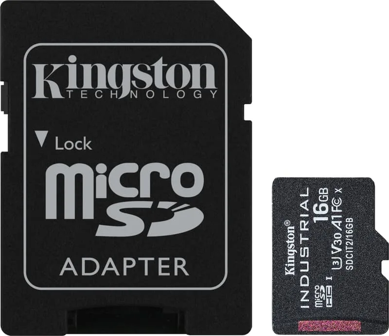 Kingston 16GB microSDHC Industrial C10 A1 pSLC Card + SD Adapter