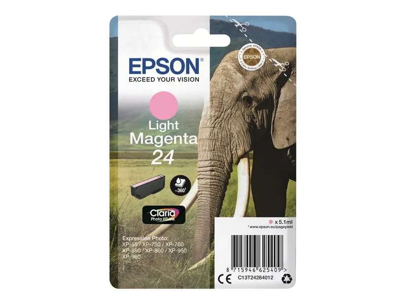 Epson Elephant Enpack ljus magenta 24 Claria
