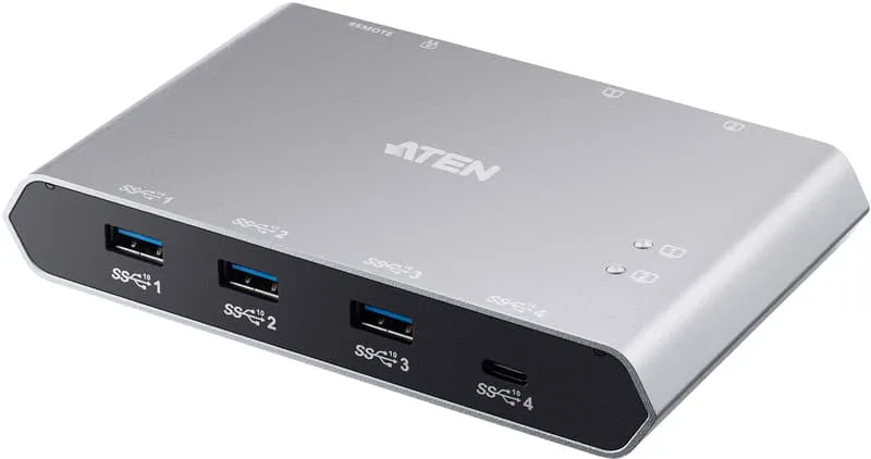 2-portars USB-C Gen2 delningsswitch med strömgenomströmning