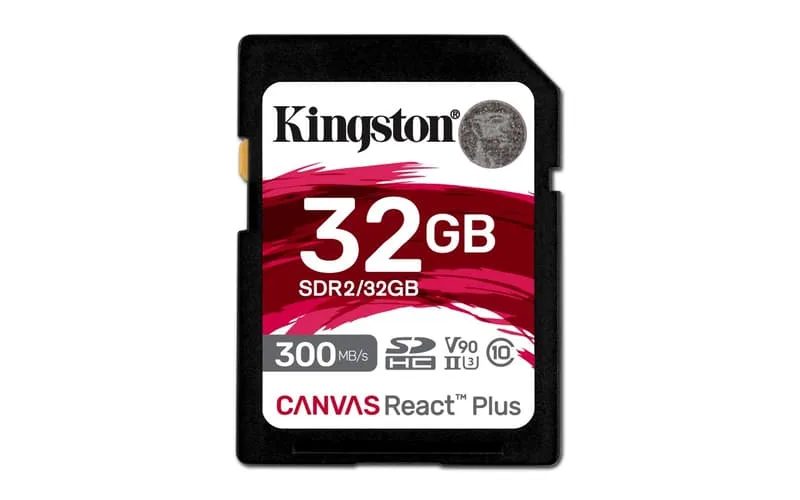 Secure Digital SDHC 32 GB Kingston Canvas React Plus, 300/260 MB/sek