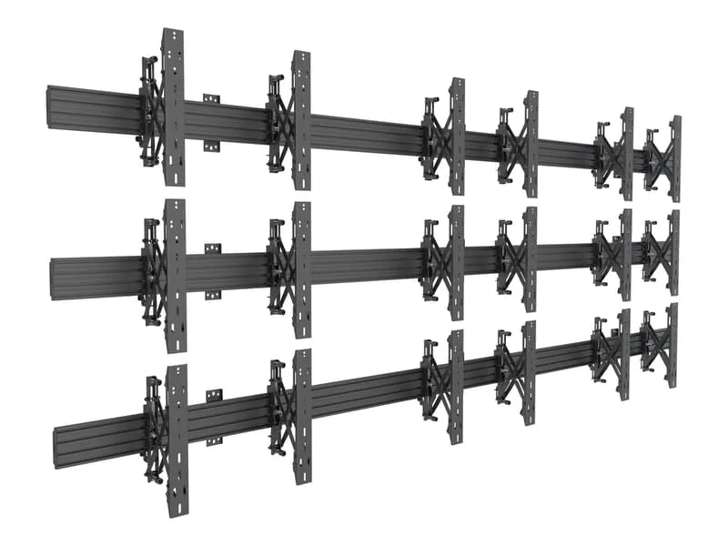 M Väggstativ PRO MBW3x3u Push In Pop Out Vesa 100x100-400x400 Max 30kg/Skärm Svart