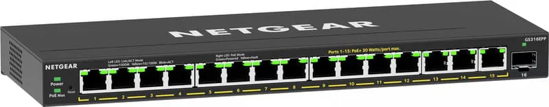 GS316EPP 16-Port Gigabit Ethernet 1xSFP Smart Managed Essential PoE+ 231W