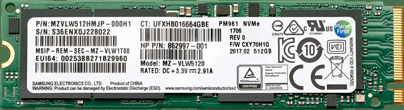 512 GB PCIe 4x4 NVMe TLC SSD