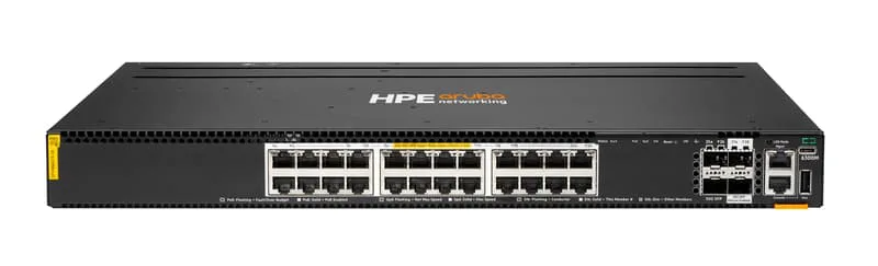 Aruba Networking CX 6300M 24p Smart Rate 1G/2.5G/5G/10G Class6 PoE 2p 50G 2p 25G Switch hanterad 10G Ethernet (100/1000/10000) Strömförsörjning via Et