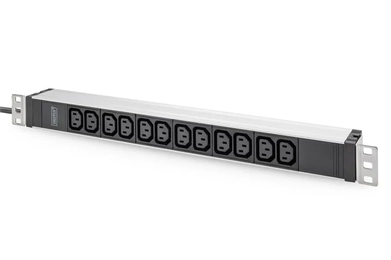 Strömuttag Med Aluminiumprofil 12xC13 16A 2m Kabel CEE 7/7