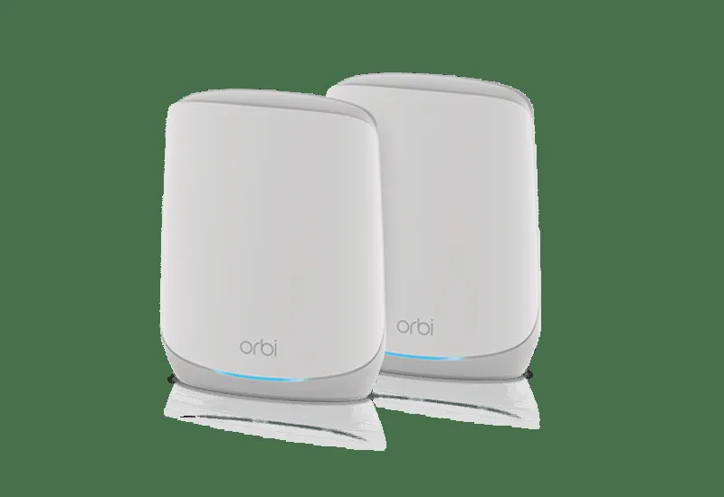 NETGEAR Orbi Tri-Band WiFi 6 Mesh Network System (RBK762S) – router + 1 satellitförlängare, säkerhetsfunktioner, upp till 5,4 Gbps, täcker upp till 350 kvm, 75 enheter, Gratis Armor-säkerhet