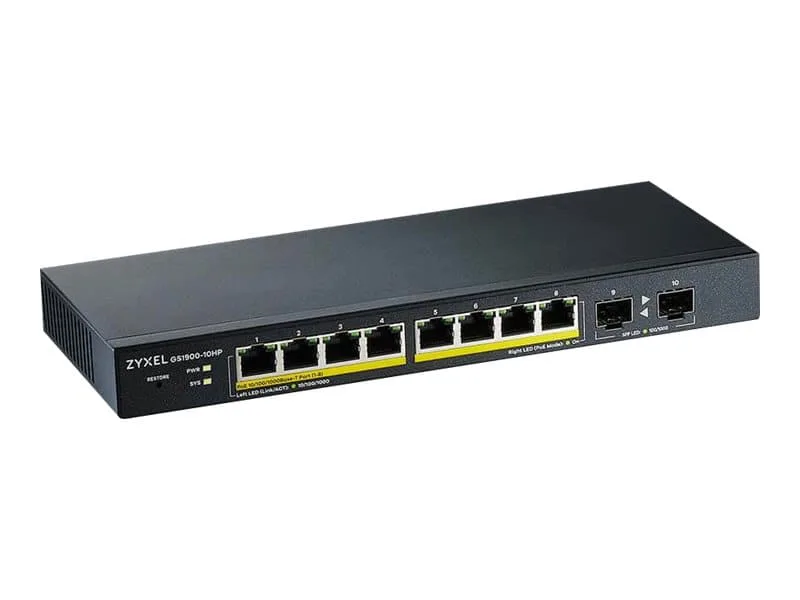 Zyxel GS1900 10-Port PoE 77W Switch